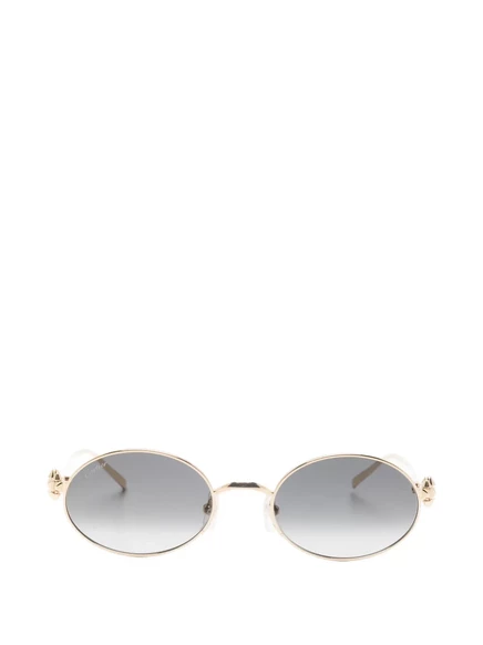Солнцезащитные очки Cartier Eyewear овальные, золотистые