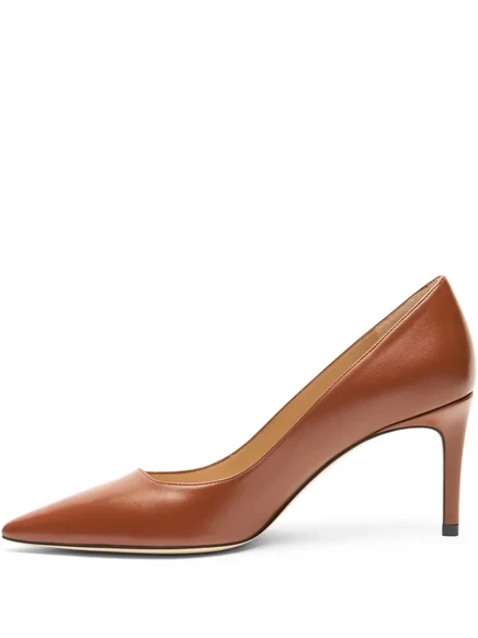 Кожаные туфли-лодочки Stuart Weitzman 75 мм Stuart Power 75 с острым носком brown