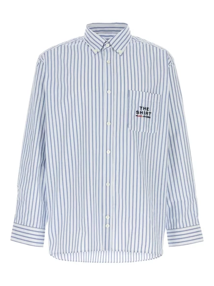 Унисекс рубашка A.P.C. x Marc Jacobs в полоску, синяя