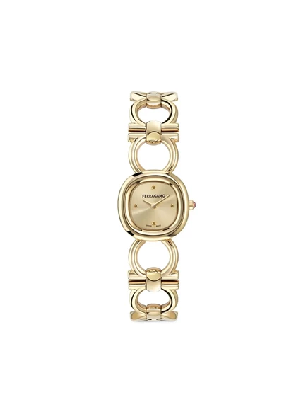 Драгоценный камень Ferragamo Double Gancini 25 мм gold