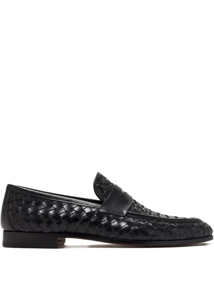 Мужские лоферы Magnanni Hyde плетеные кожаные, черные