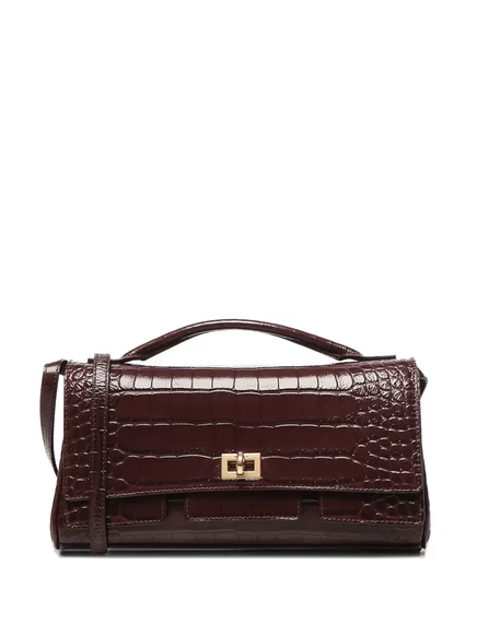 Женская сумка Balenciaga Bel Air из тиснёной кожи с верхней ручкой, бордовая