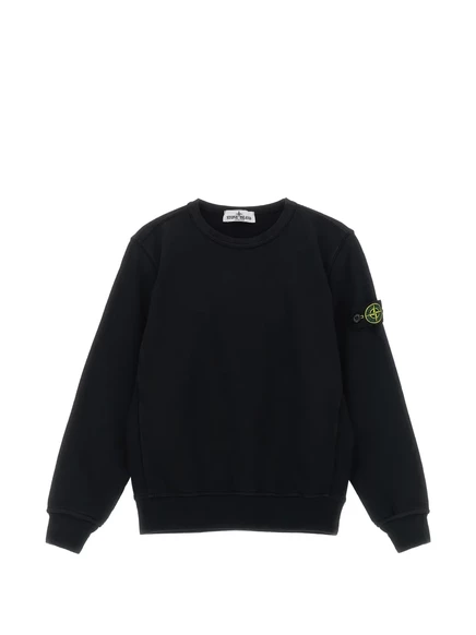 Детский свитер Stone Island Junior с нашивкой, черный