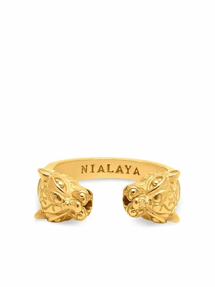 Женское кольцо Nialaya Jewelry пантеры, позолоченное