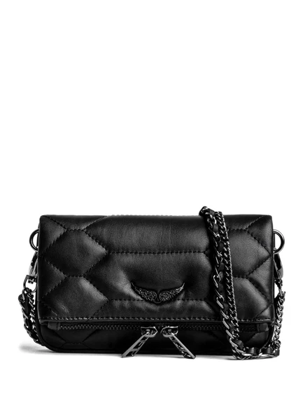 Стеганый цепной клатч Zadig&Voltaire mini Rock Nano black