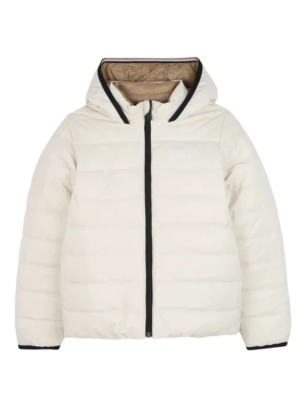 Детская куртка Boss Kidswear с капюшоном, кремовая