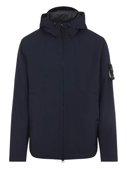 Куртка с капюшоном Stone Island на молнии спереди blue