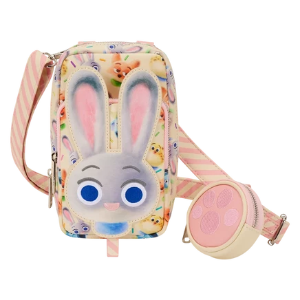 Loungefly Zootopia 2 Джуди Хоппс, Сладкая вата, Косплей, сумка для мобильного телефона через плечо с мешочком для монет,