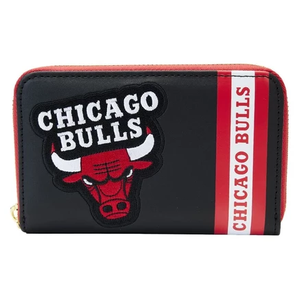 Значки нашивки Loungefly NBA Chicago Bulls застегиваются на молнию вокруг кошелька