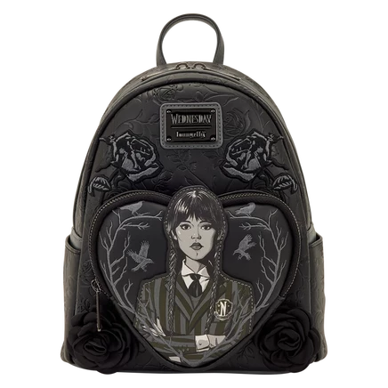 Рюкзак Loungefly Wednesday Black Roses мини, черный