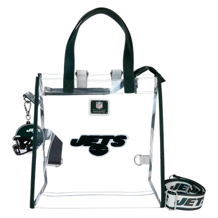 Прозрачный рюкзак-трансформер Loungefly NFL New York Jets и сумка-тотализатор через плечо для стадиона