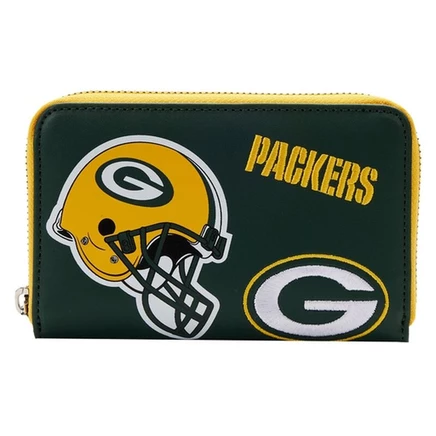 Нашивки Loungefly NFL Green Bay Packers застегиваются на молнию вокруг кошелька
