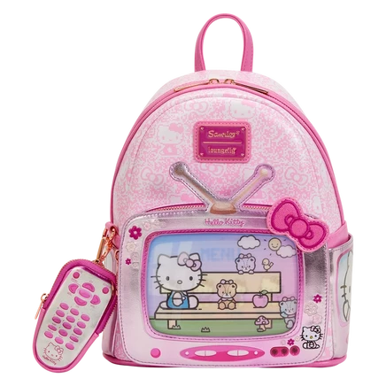 Мини-рюкзак Loungefly Sanrio Hello Kitty Vintage TV с монетницей, розовый