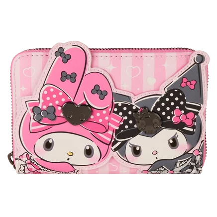 Кошелек Loungefly Sanrio My Melody & Kuromi застегивается на молнию