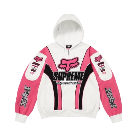 Худи на молнии Supreme x Fox Racing, белая