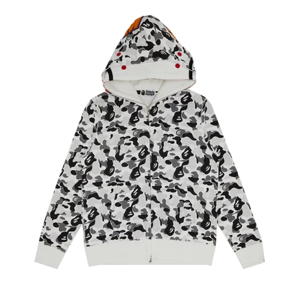 Худи Bape ABC Camo Double Shark на молнии, серый