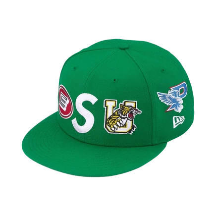 Унисекс кепка Supreme New Era Mascots S Logo, зеленая