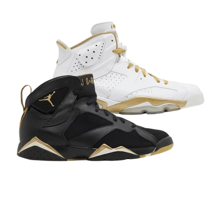 Кроссовки Air Jordan 7/6 «Golden Moments Pack», разноцветные