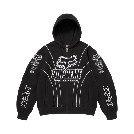 Унисекс худи на молнии Supreme x Fox Racing, черное