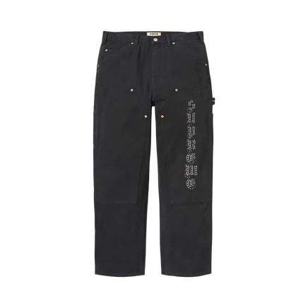 Мужские брюки Supreme с двойными коленями, черные