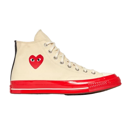 Кеды Converse Chuck 70 High Comme des Garçons Play, кремовые