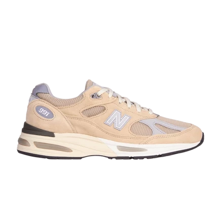 Кроссовки New Balance 991v2, сделанные в Англии, сетчатые с замшевыми вставками, песочные