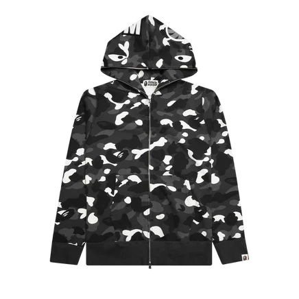 Худи Bape City Camo Shark на молнии, черная