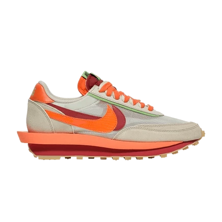 Кроссовки Nike LDWaffle sacai x Clot, оранжевые