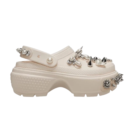 Женские клоги crocs simone rocha stomp clog, белые