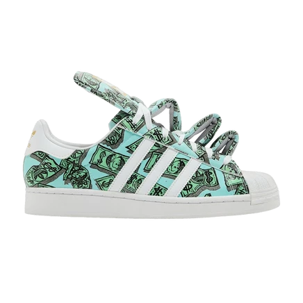 Кроссовки Adidas x Jeremy Scott Superstar «Money», зеленые