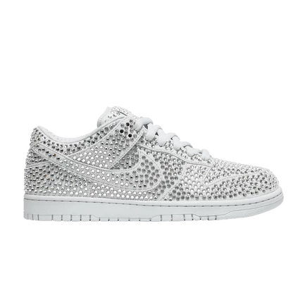 Кроссовки Nike Dunk Low с кристаллами Swarovski, белые