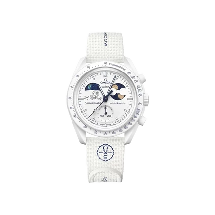 Swatch x Omega Bioceramic Moon 'Миссия на Землю: Лунный свет Золотой Холодной Луны' белый
