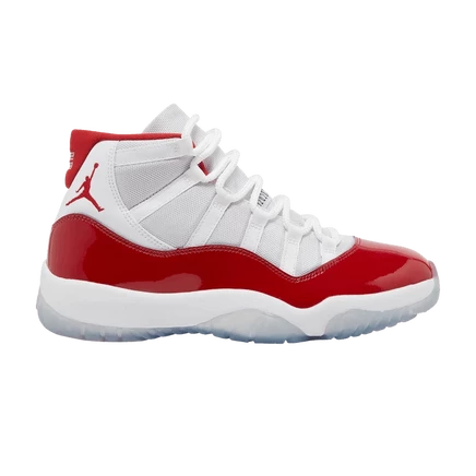 Кроссовки air jordan 11 retro cherry, бело-красные