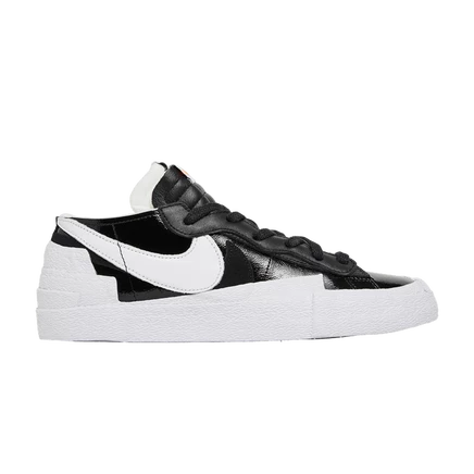Унисекс кроссовки Nike sacai Blazer Low лакированные, черные