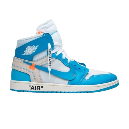 Кроссовки Off-White x Air Jordan 1 Retro High OG UNC Sample, синие