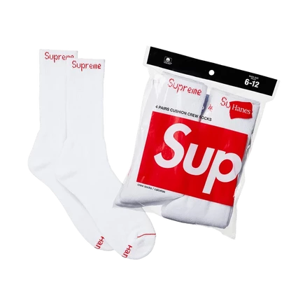 Носки supreme x hanes (4 шт.), белые