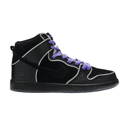 Кроссовки Nike SB Dunk High Purple Box, черные