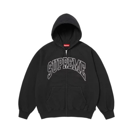 Унисекс худи Supreme Cracked Raglan на молнии с капюшоном, черная