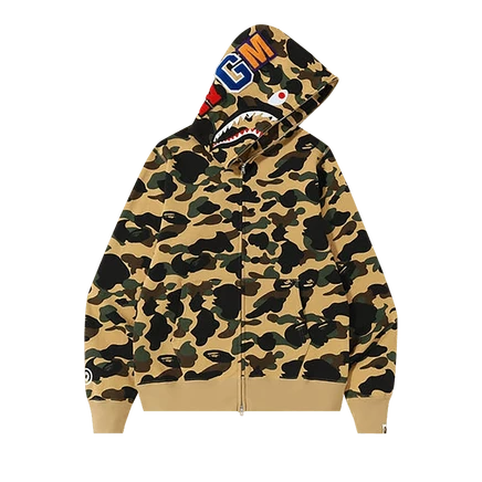 Худи на полной молнии Bape 1st Camo Shark, желтая
