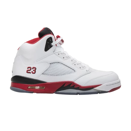 Мужские кроссовки air jordan 5 retro fire red 2013, белые