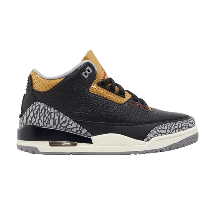 Женские кроссовки Air Jordan 3 Retro, черно-золотые