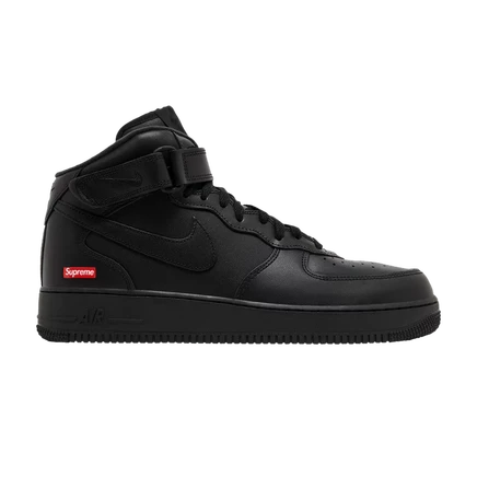 Кроссовки Nike x Supreme Air Force 1 Mid Box Logo, черные