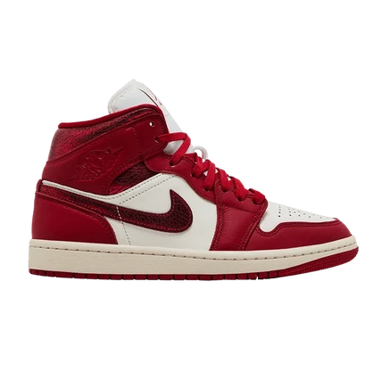 Женские кроссовки air jordan 1 mid valentines day, красные