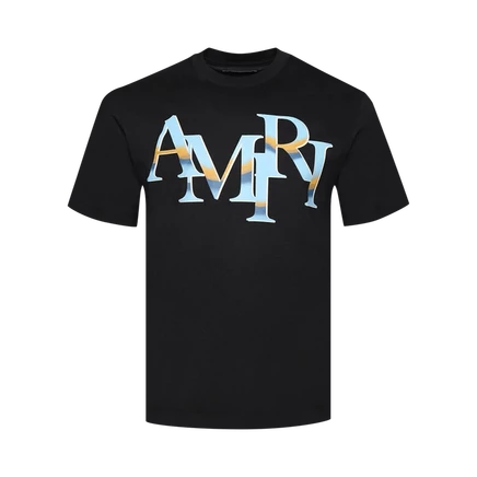 Мужская футболка Amiri Staggered Chrome Tee, черная