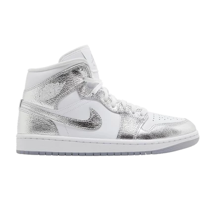Женские кроссовки Air Jordan 1 Mid SE, серебристые