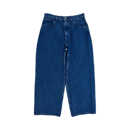 Брюки Marni из отбеленного денима с логотипом, синие