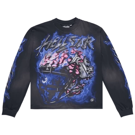 Лонгслив Hellstar Powered By The Star, черно-фиолетовый