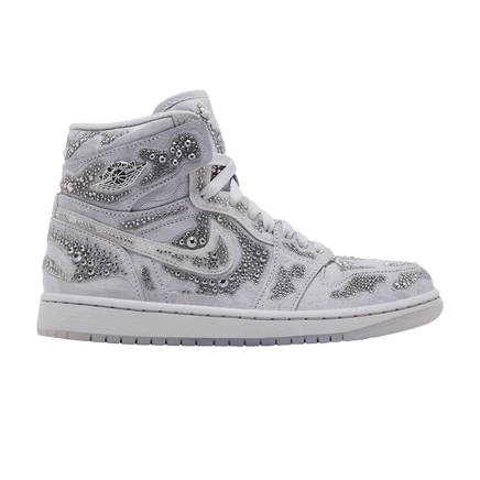 Женские кроссовки Swarovski x Air Jordan 1 High OG, серые