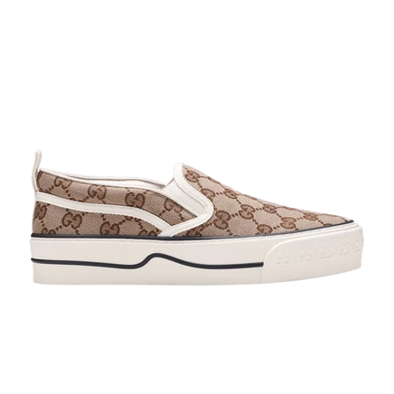 Женские кроссовки Gucci Tennis 1977 Slip-On, коричневые