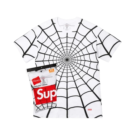 Футболки Supreme x Hanes с изображением Человека-паука без бирки (2 упаковки) 'White' белый